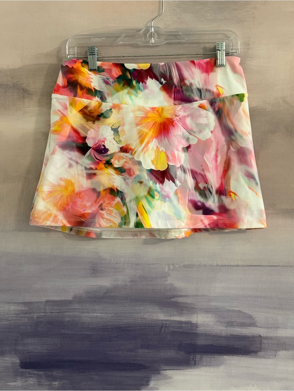 Anthropologie Watercolor Floral Skort M Athletic Tennis Golf Skirt